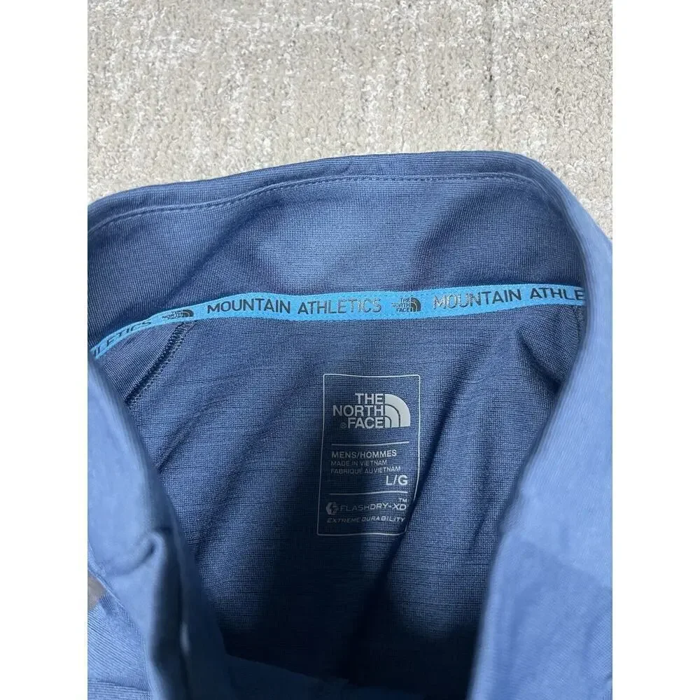 The North Face Blue Kilowatt 1/4 Zip Mens Long Sleeve Mens Shirt L Flash Dry-XD